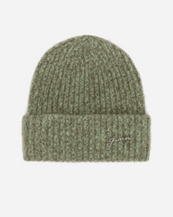 Melange Brushed Mohair Beanie - Nile
