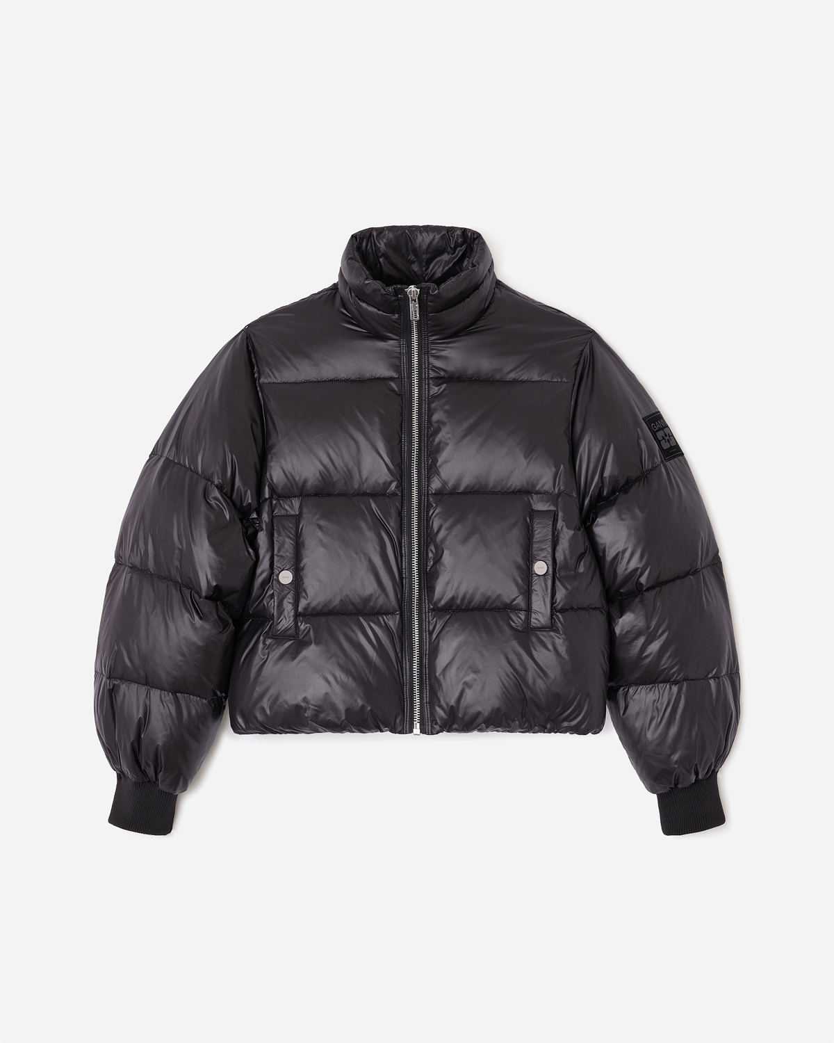 Shiny Nylon Short Puffer Jacket