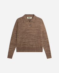 Mouls Knitted Polo - Dark Brown