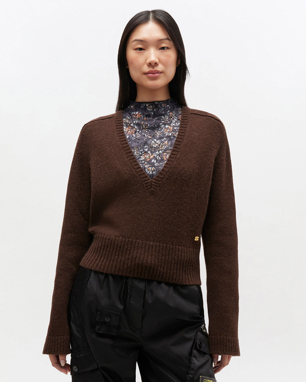 Wool Yak Mix Deep V-neck