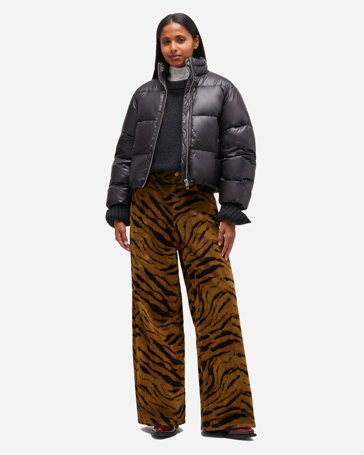 Shiny Nylon Short Puffer Jacket