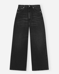 Soft Rigid Denim Baggy Jeans - Black Washed