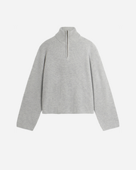 Fang Half Zip Knit - Light Grey