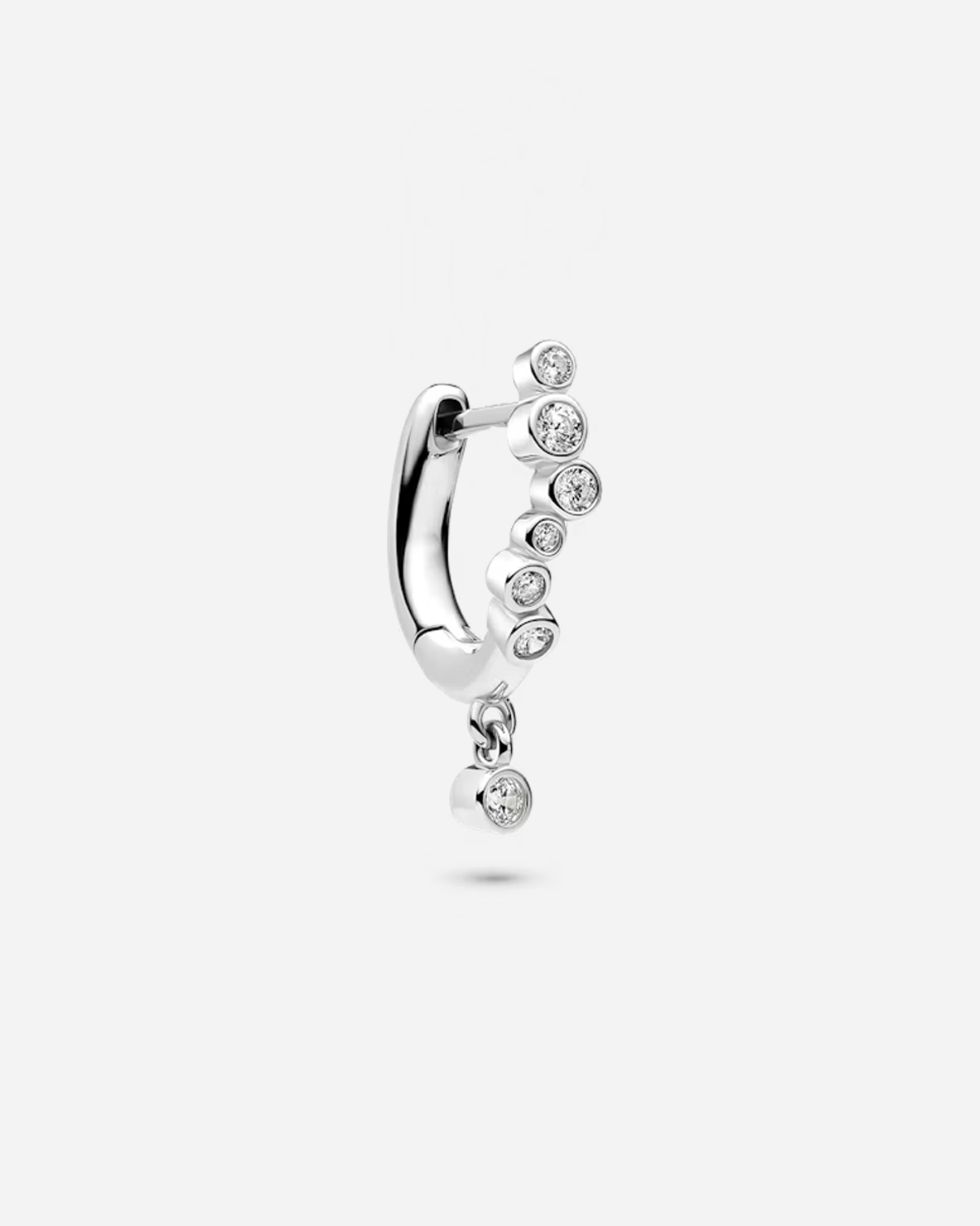 Nova Drop Huggie Silver - Left