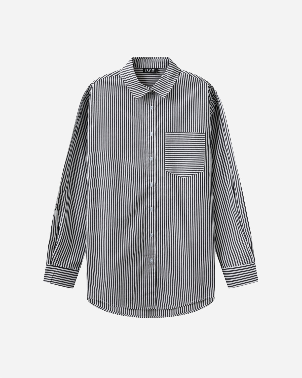 Rønne Essential Pajamas Shirt L/S - Black/White Stripe