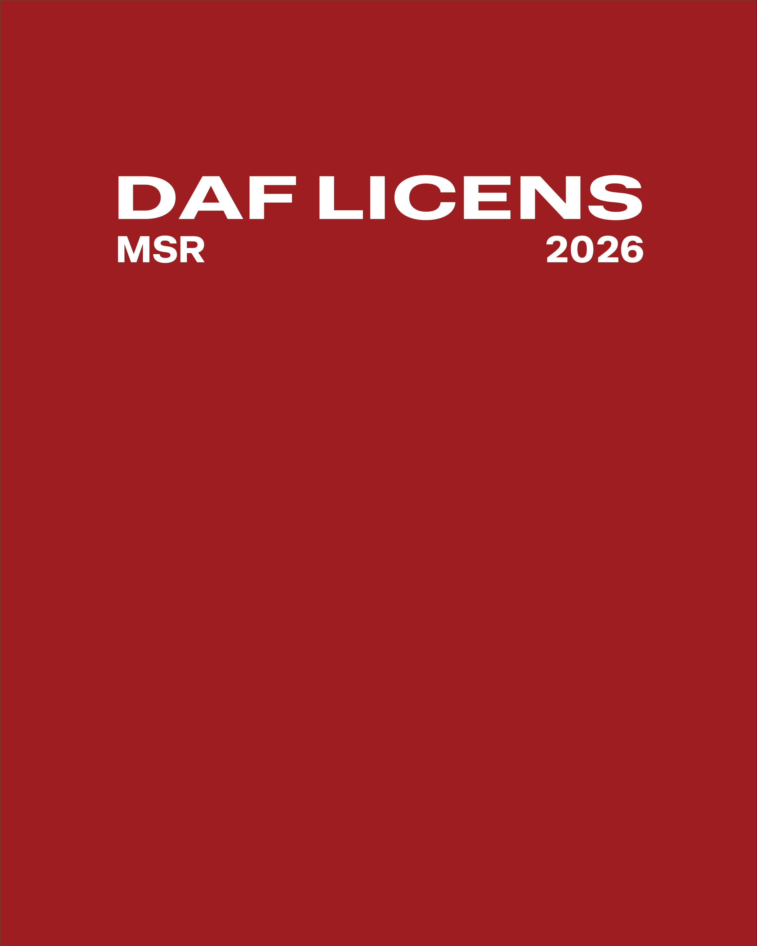 DAF Licens | 2026