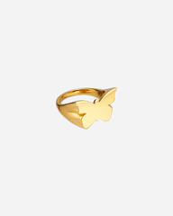 Butterfly Signet Ring - Forgyldt Sterling Sølv