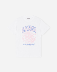 Basic Jersey Flower Relaxed T-shirt - Bright White