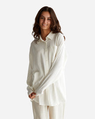 Latti LS Linen Shirt - White
