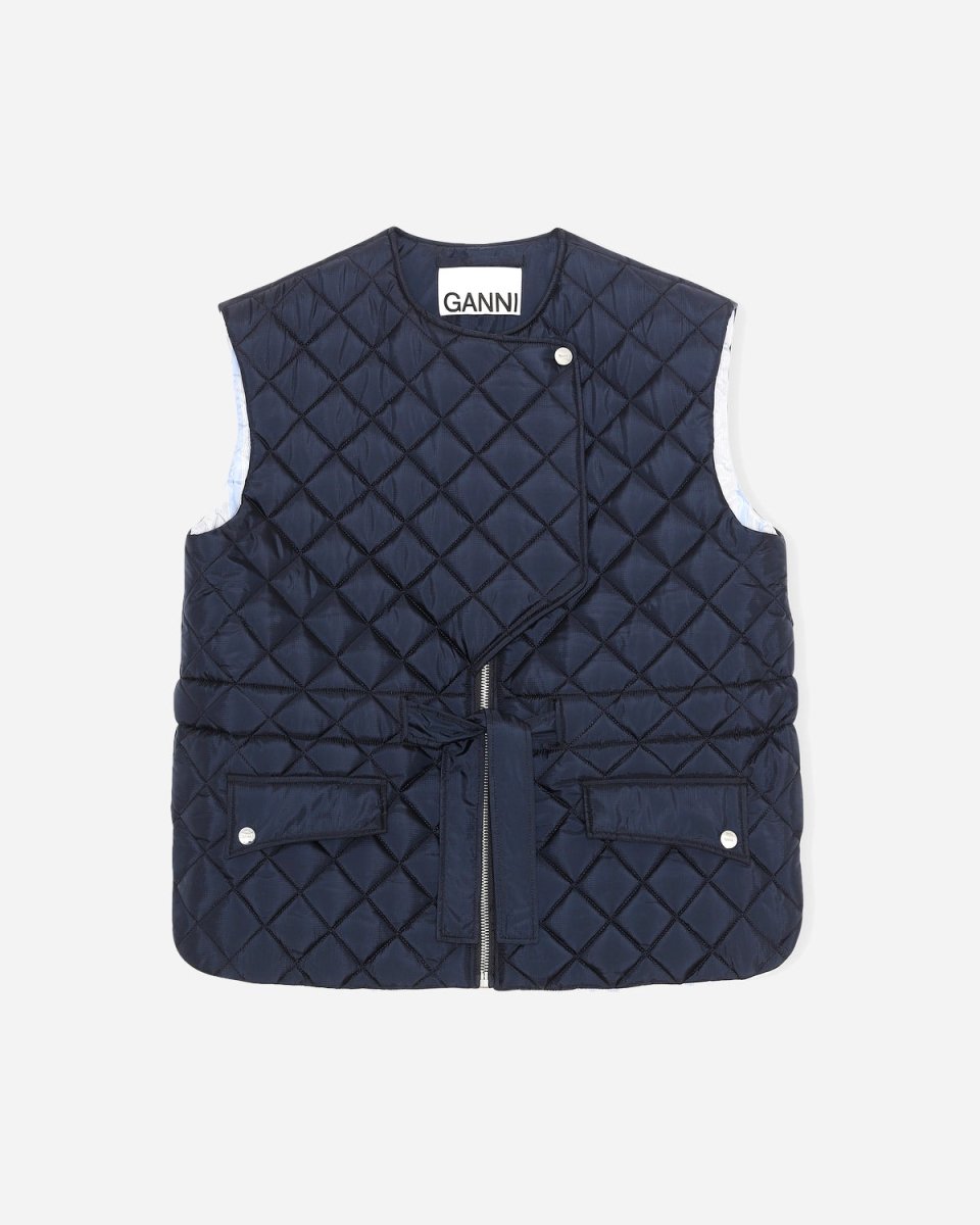 Recycled Ripstop Quilt Vest Sky Captain