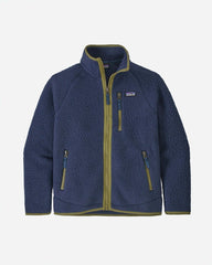 Teens Retro Pile Jacket - Navy/Green