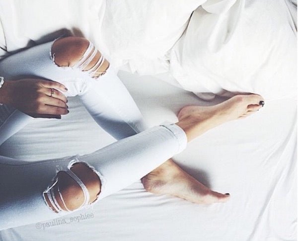 white ripped dr. denim jeans - Munk Store