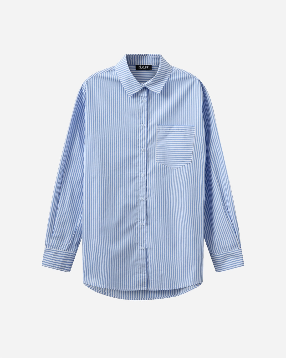 Rønne Essential Pajamas Shirt L/S - Blue/White Stripe
