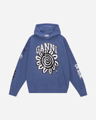 Isoli Mega Flower Oversized Hoodie - Gray Blue