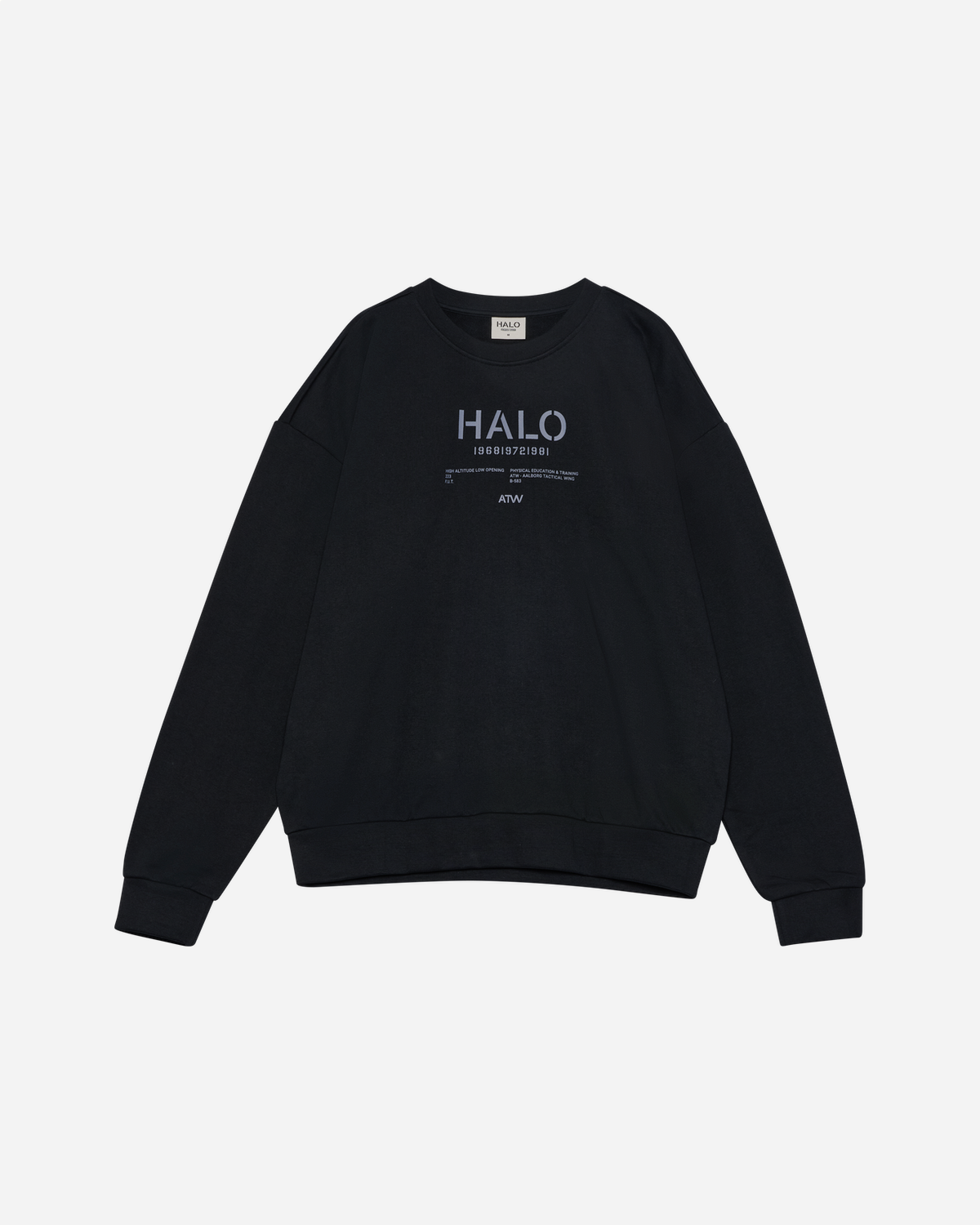 Halo Graphic Boxy Crew - Black
