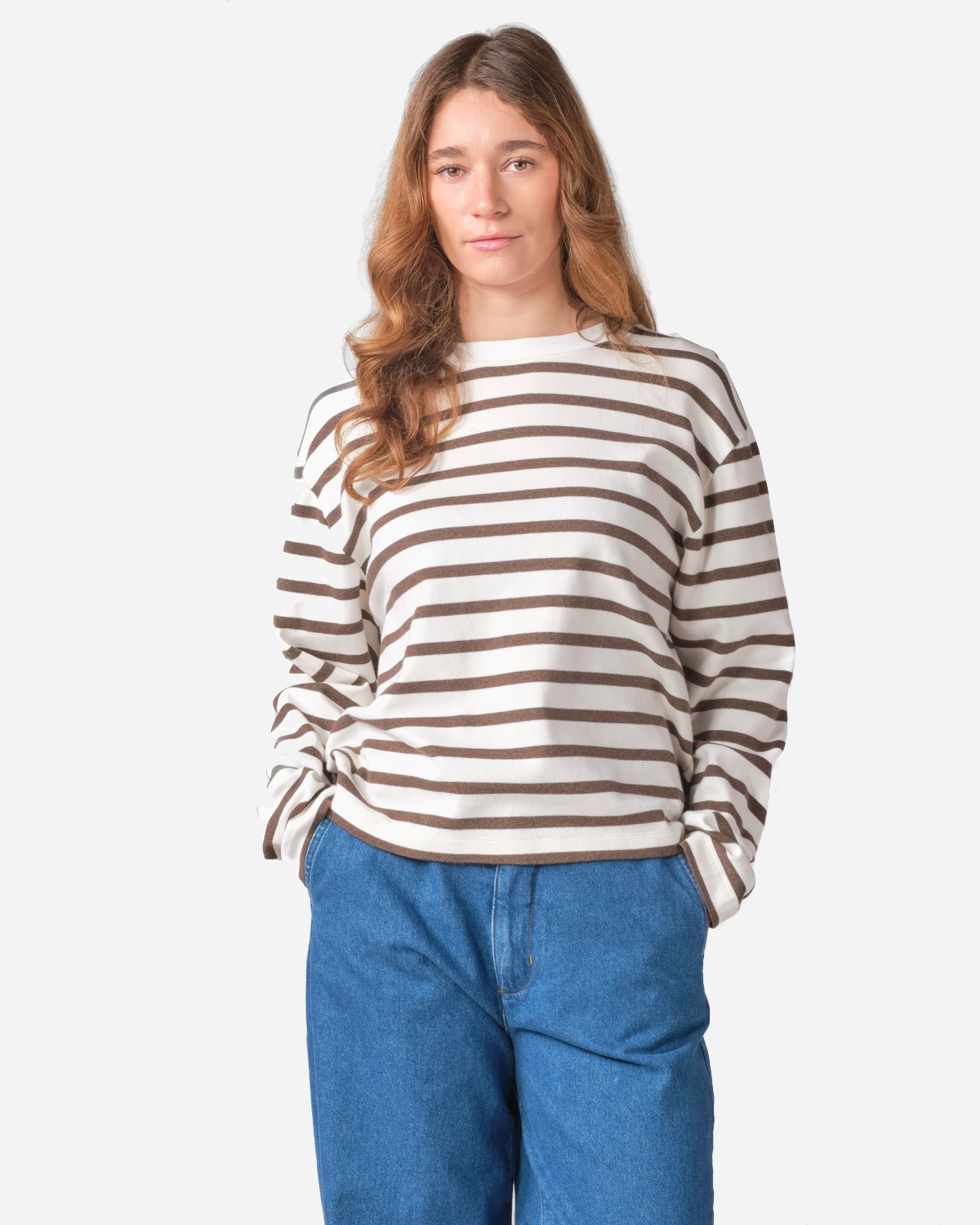 Kelly LS tee - Cream/taupe