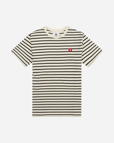 Ace Badge T-Shirt - Off-White/Black Stripes