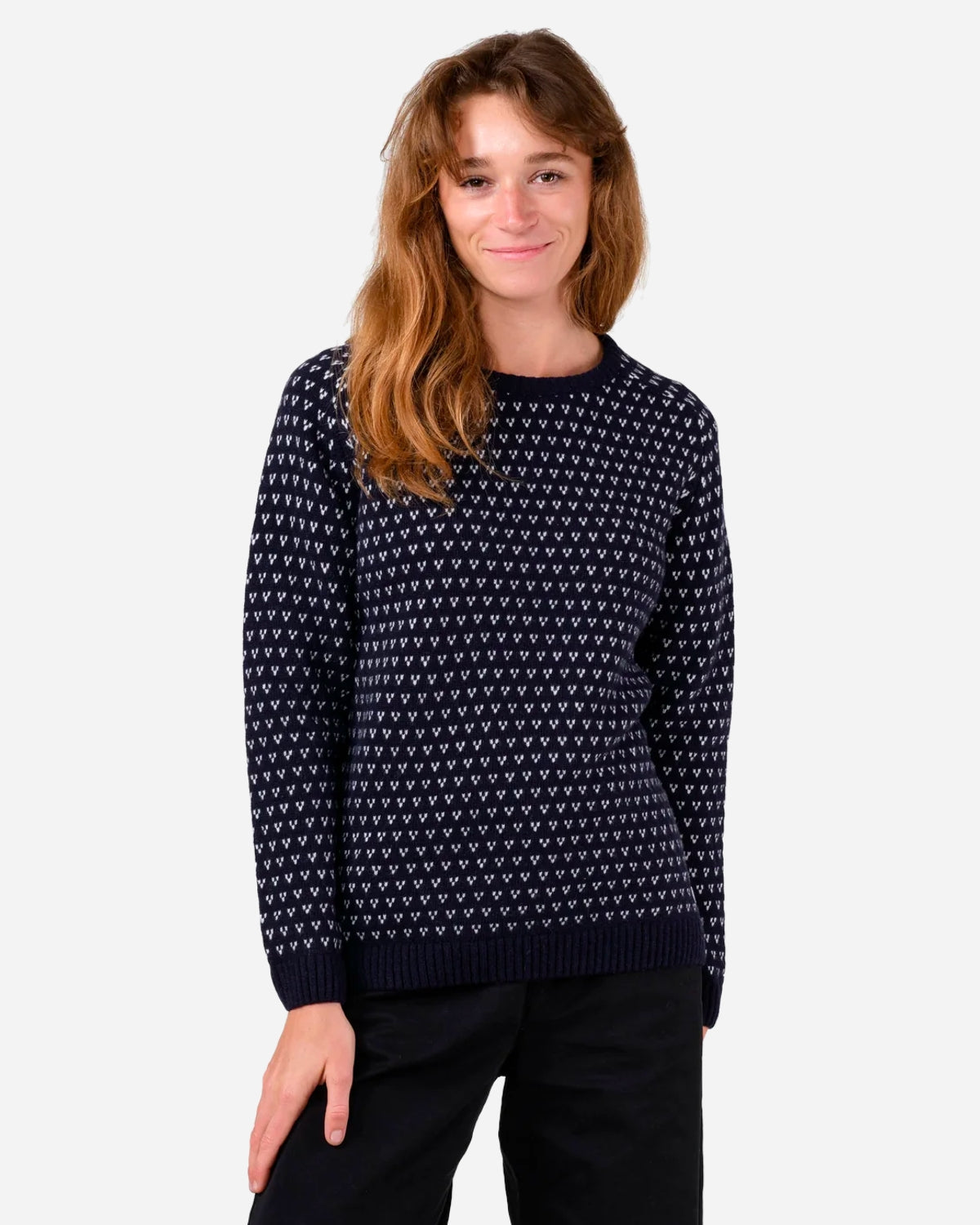 Mika Knit - Navy/Cream