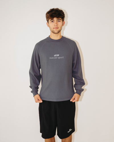 Waffle Raglan Longsleeve - Iron Gate