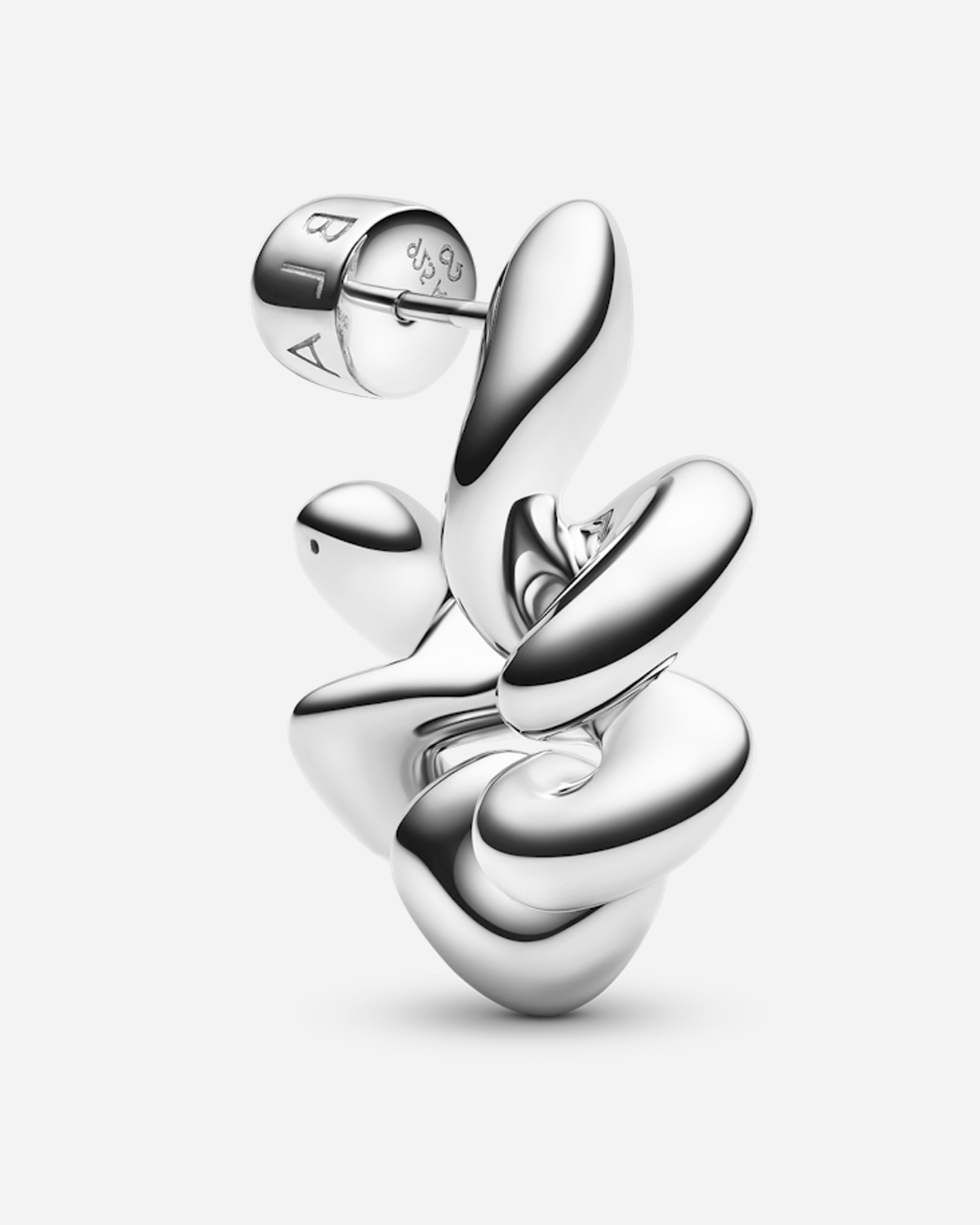 Coil Hoop Medium Left  - Silver