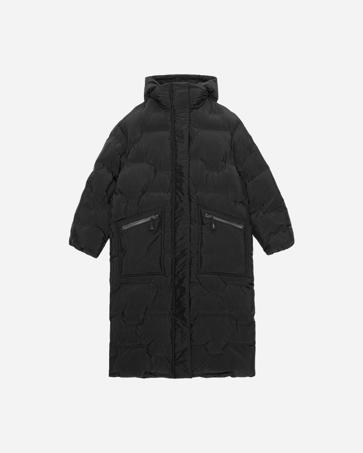 Soft Puffer Oversized Coat - Black