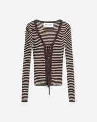 FinnleyRS Knit Cardigan - Brown Stripe