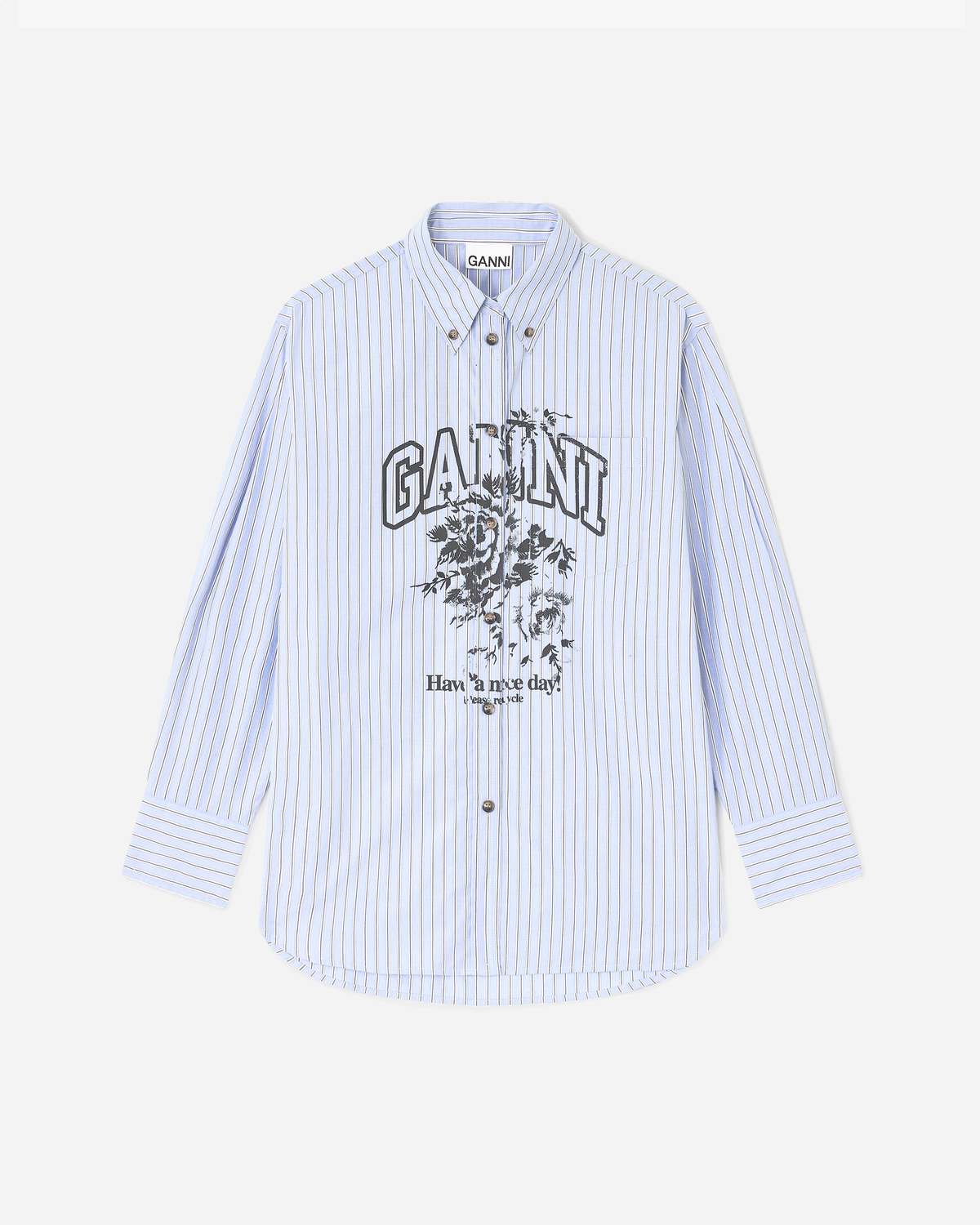 Stripe Cotton Oversized Shirt - Lavender Lustre
