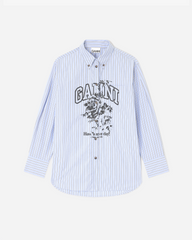 Stripe Cotton Oversized Shirt - Lavender Lustre