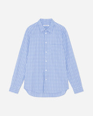 Timothy Tattoo Stripe Shirt - Azure Blue Stripes