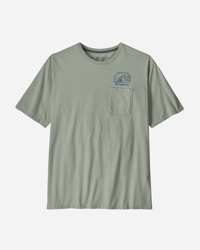 M's Lost And Found Organic Pocket T-Shirt - Sleet Green