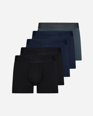 5-Pack Boxer Organic Cotton - Navy/Grey/Black