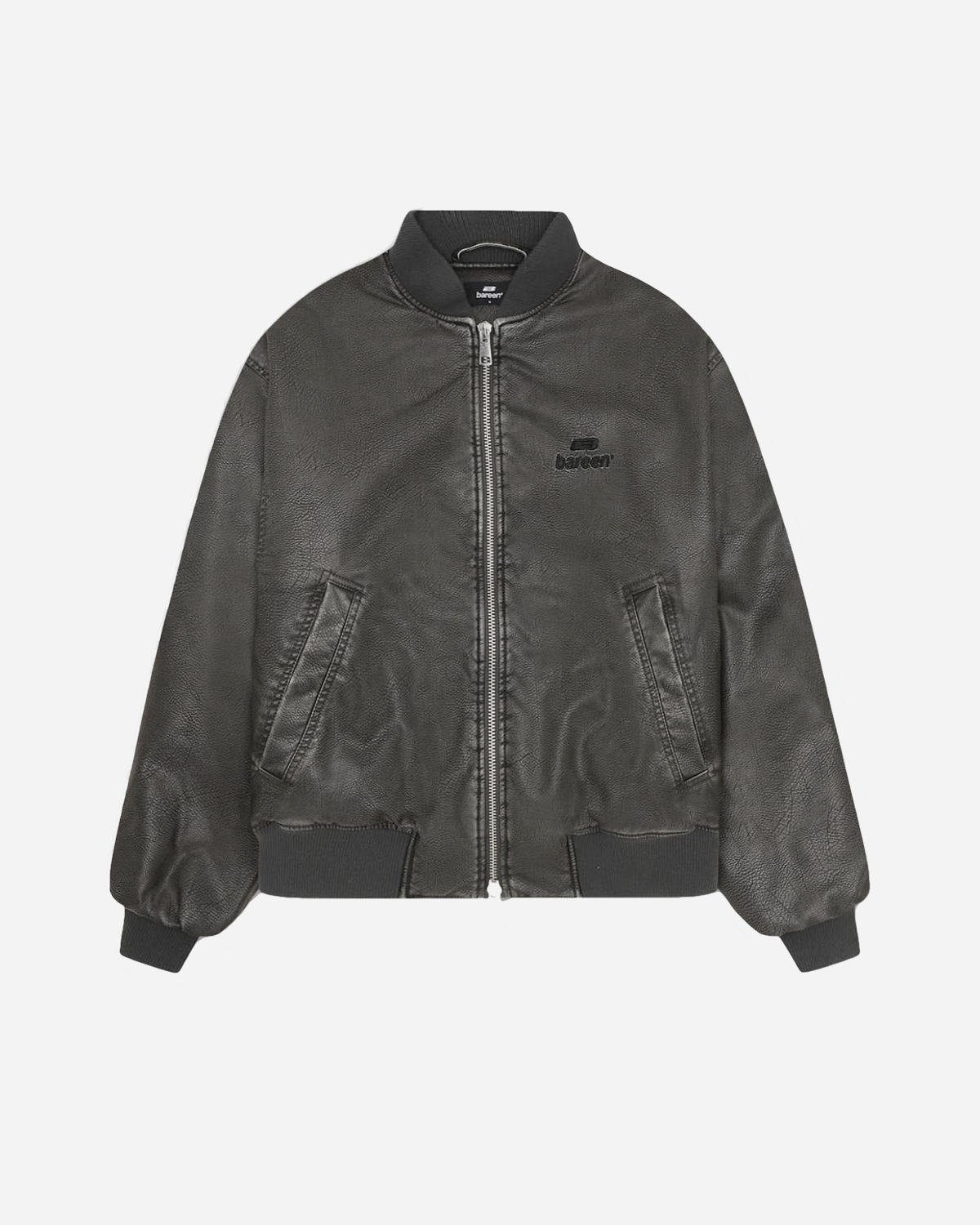 Faux Leather Bomber Jacket