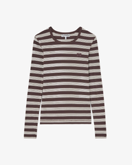 Soft Cotton Rib Longsleeve Top Stripe - Mole