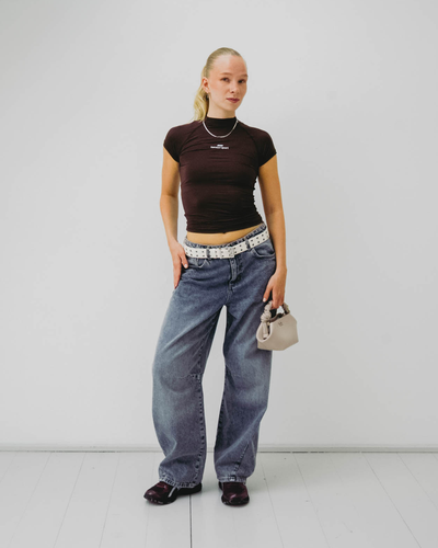 Wmns Mock Neck Stretch T-shirt - Delicioso