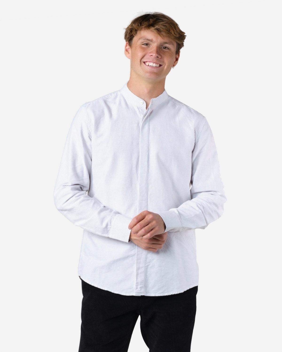 Simon Striped Shirt - White/Navy