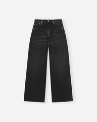 Soft Rigid Denim Baggy Jeans - Black Washed