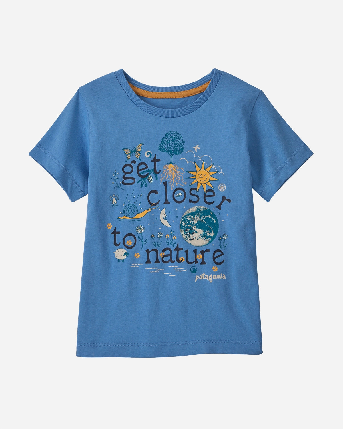 Kids Regenerative Organic Certified Cotton Graphic T-Shirt - Grow Closer/Blue Bird