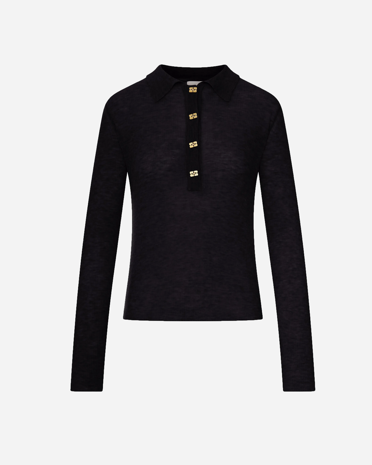 Sheer Wool Ribbed Polo