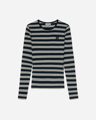 Soft Cotton Stripe Rib Longsleeve - Sky Captain
