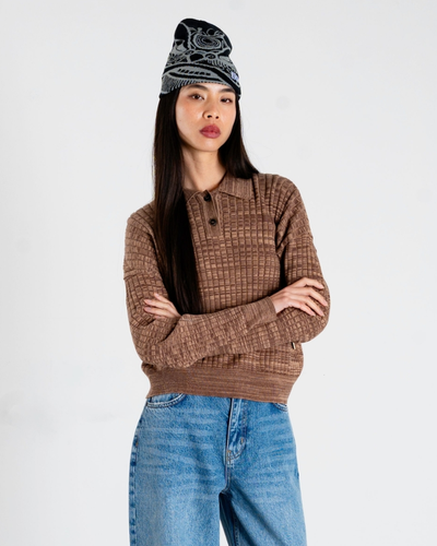 Mouls Knitted Polo - Dark Brown