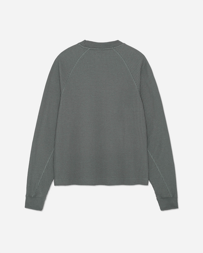 Waffle Raglan Longsleeve - Iron Gate