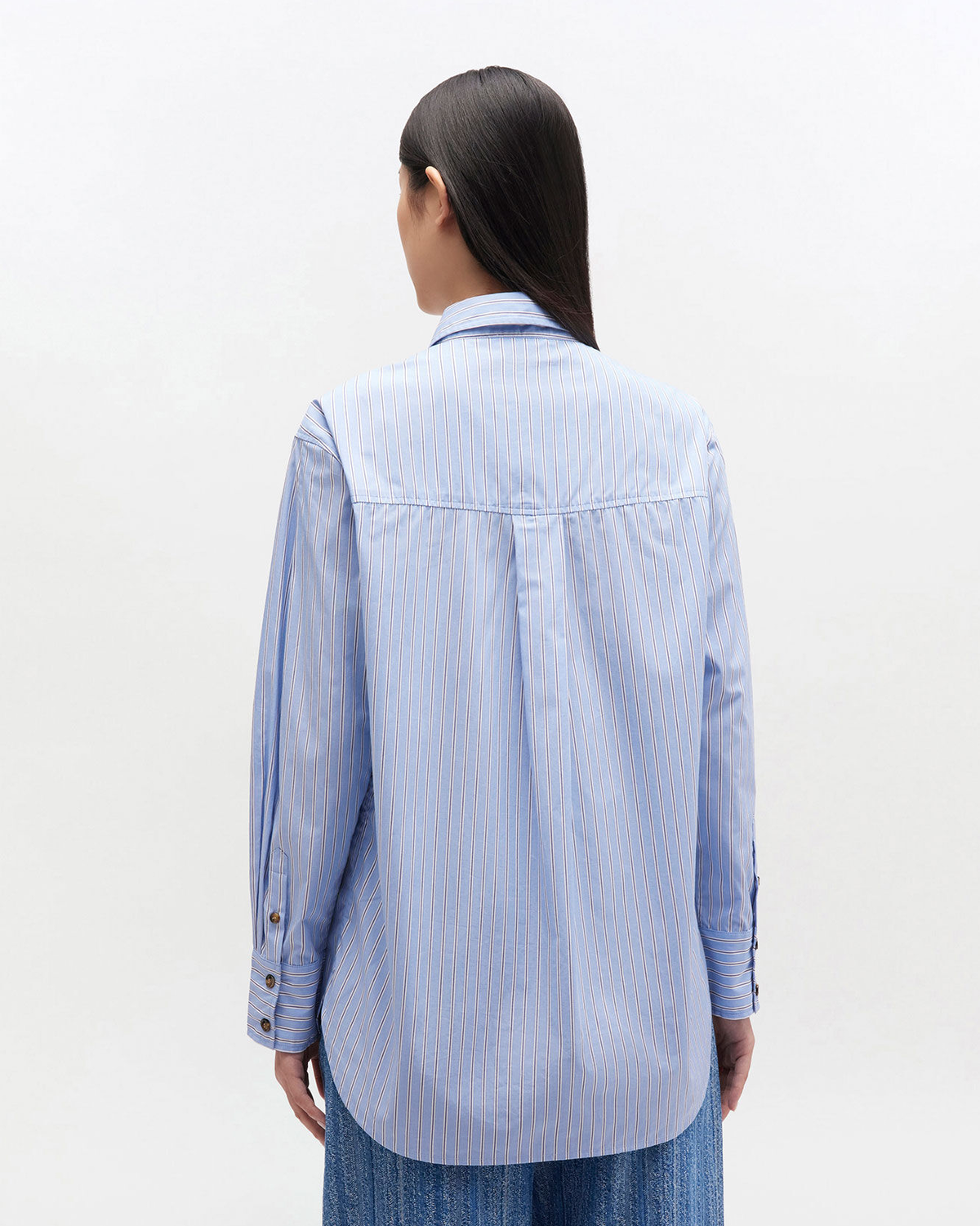 Stripe Cotton Oversized Shirt - Lavender Lustre