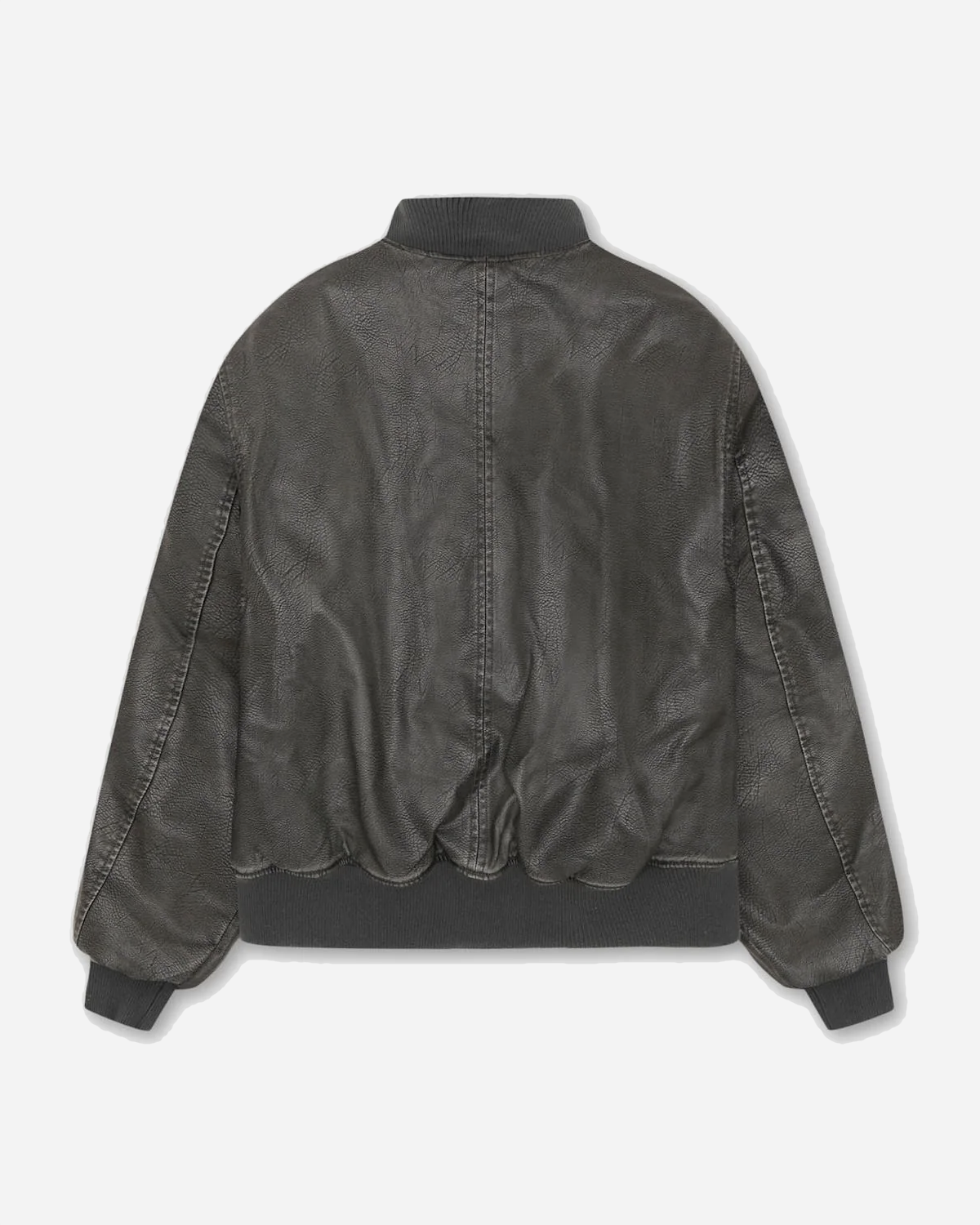 Faux Leather Bomber Jacket