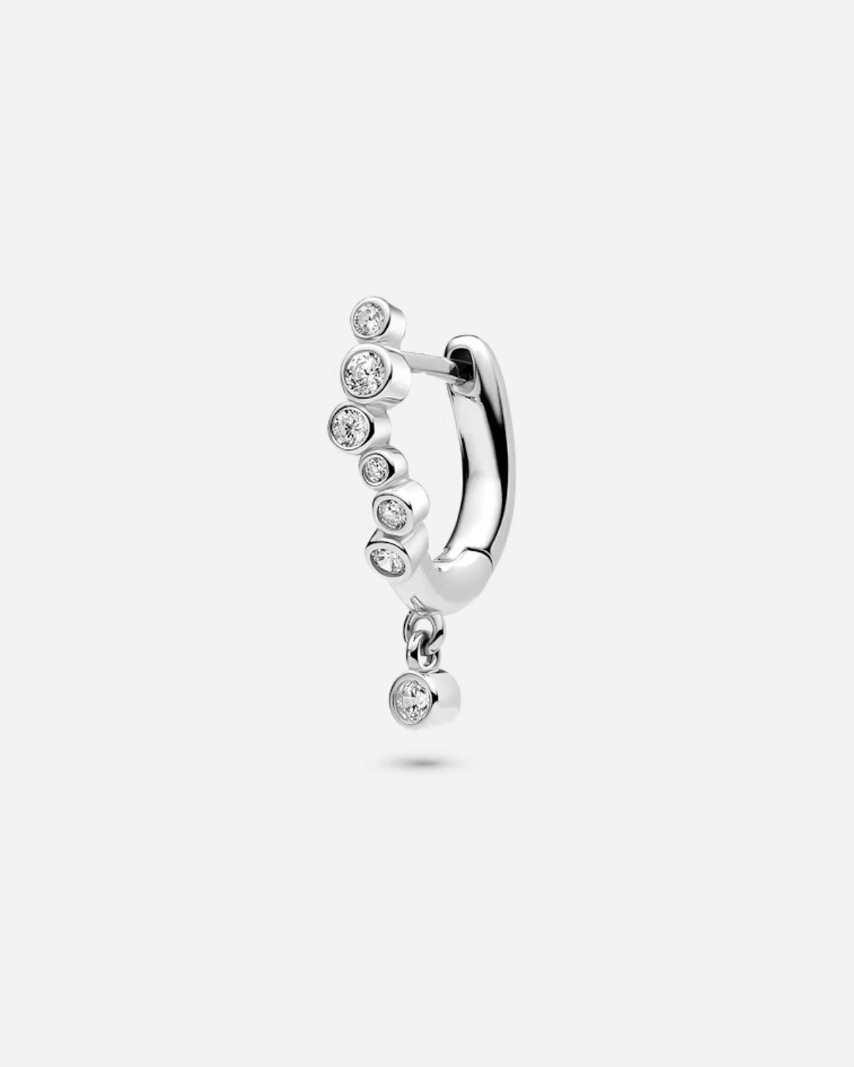 Nova Drop Huggie Silver - Right