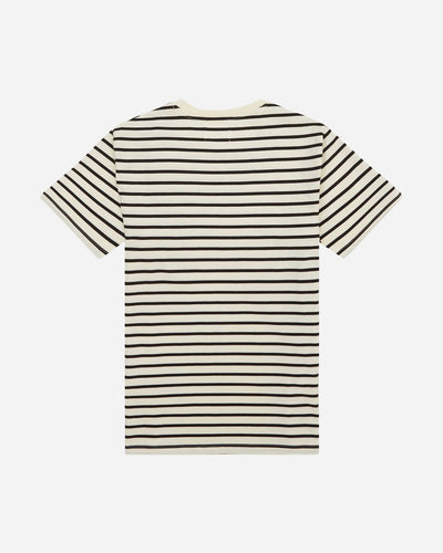 Ace Badge T-Shirt - Off-White/Black Stripes