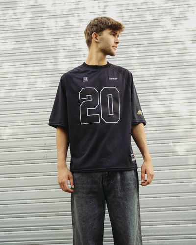 TwoLayer Oversized Mesh TShirt - Black Onyx