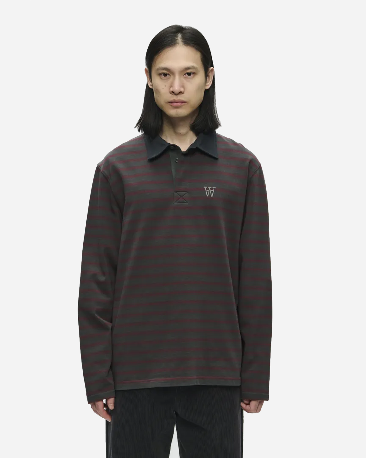 WWLandon polo - Black sand stripe