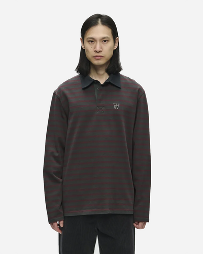 WWLandon polo - Black sand stripe