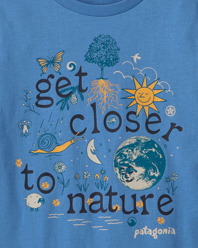 Kids Regenerative Organic Certified Cotton Graphic T-Shirt - Grow Closer/Blue Bird