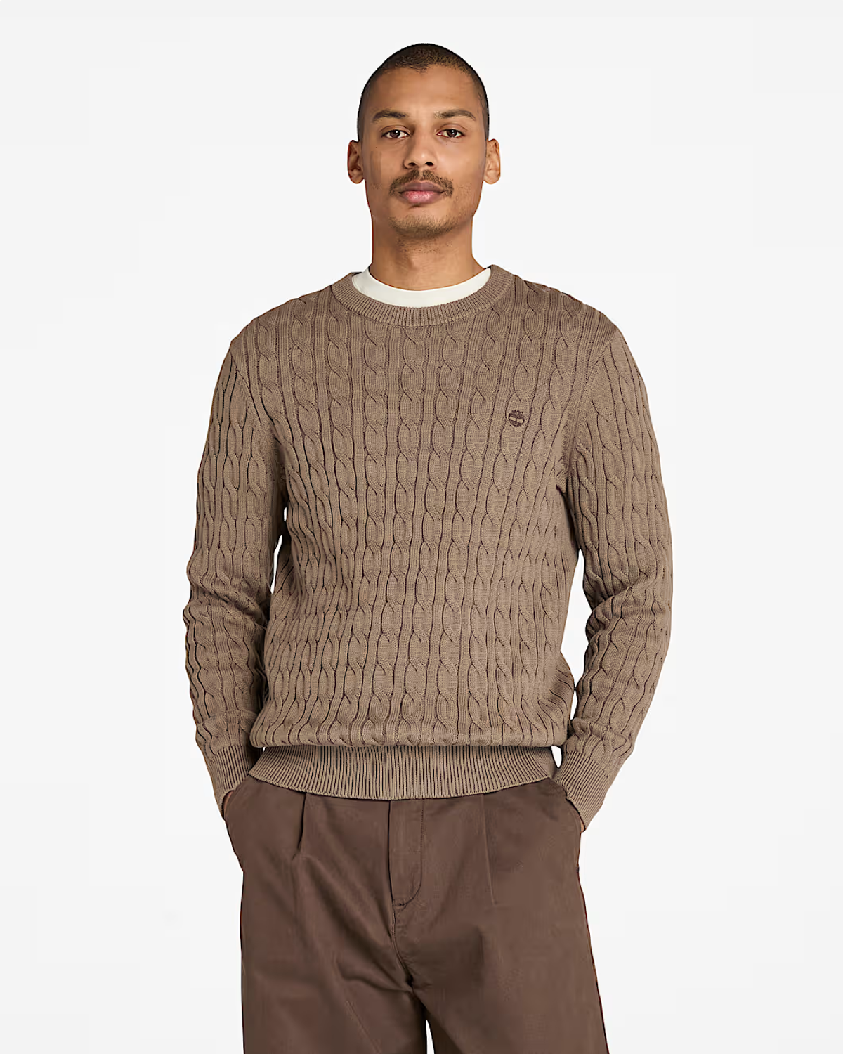 WLRV Cable Crewneck Sweater - Chocolate Chip